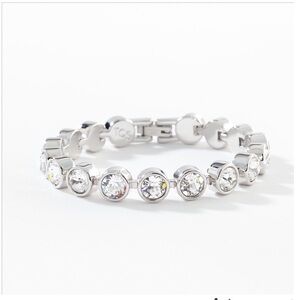 Touchstone Crystal White Ice Bracelet with Bezel-Set Crystals